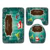 Christmas Bathroom Floor Mat Toilet Three-Piece Set