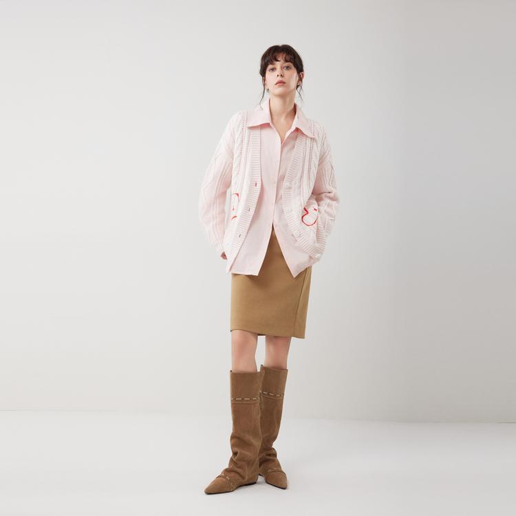 Elle Relaxed Versatile Long Sleeve Knitted Cardigan Sweater Women sweater L8WMK304