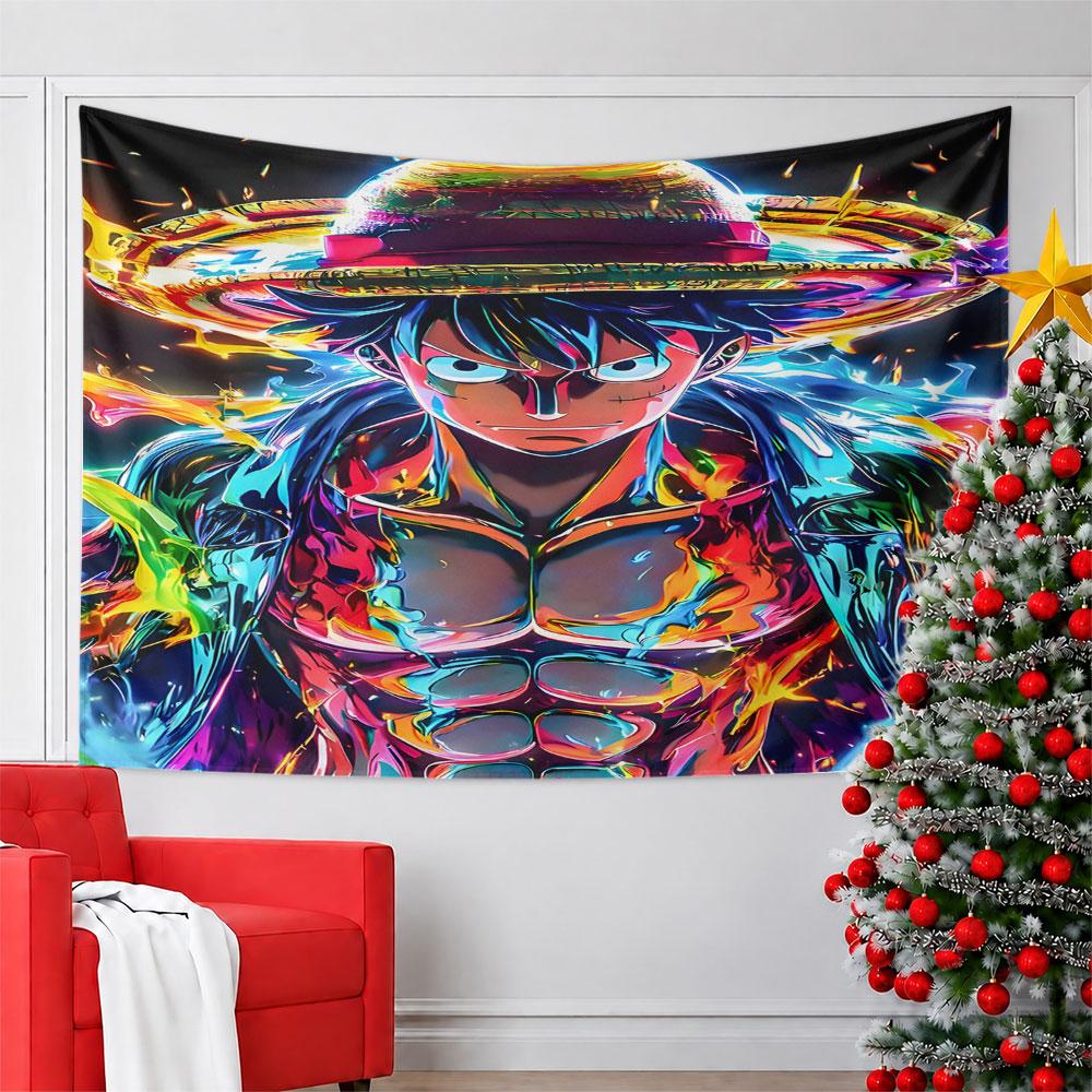 "Colorful Straw Hat Warrior Artwork" Pattern Wall Hanging Tapestry Decorative Tapestry Home Decor for Bedroom and Living Room
