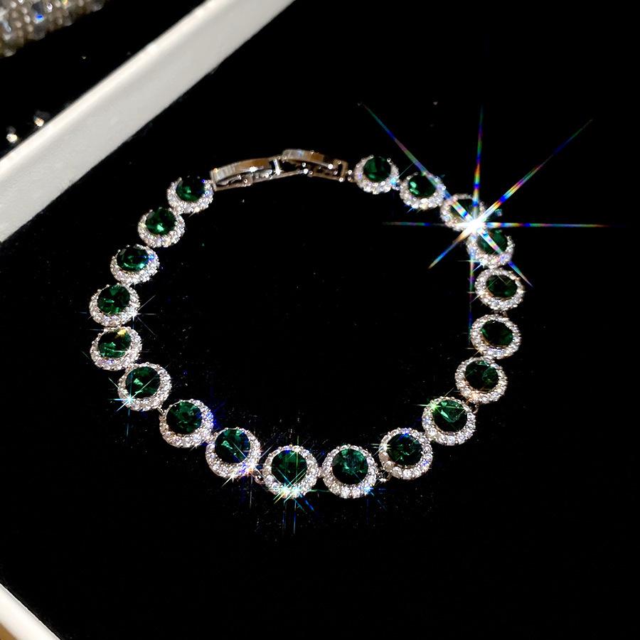 Bracciale Geometrico in Zirconi di Lusso Raffinato: Design Colorato e Versatile