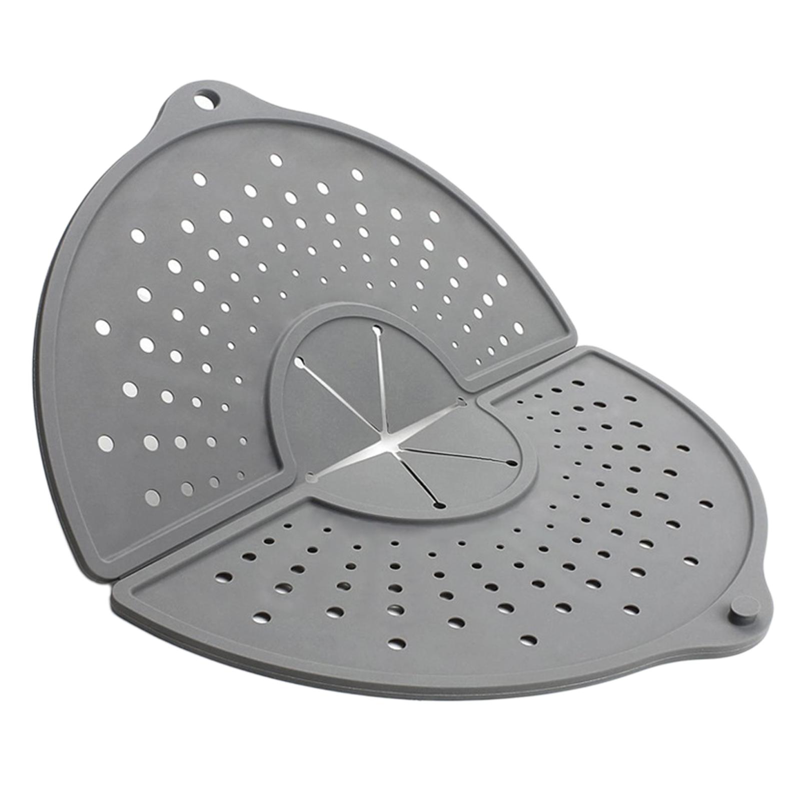 

Silicone Splatter Guard Heat Resistant Foldable Anti-Boil Over Pot Cover Food Grade Kitchen Pot Cover Safeguards Cooking Gadget серый