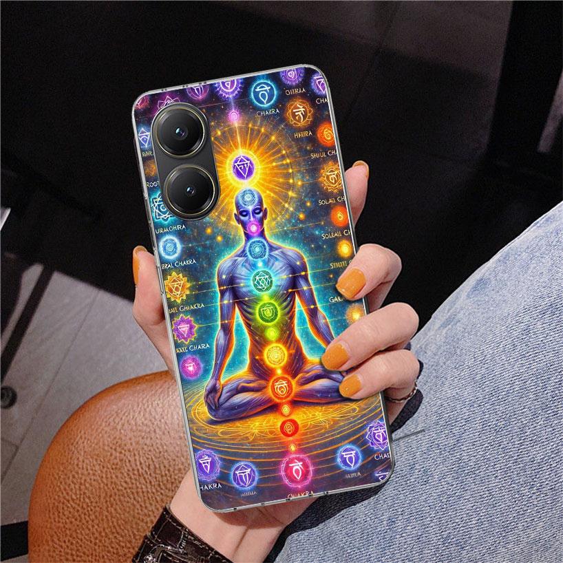 Yoga Chakra Spirituell Energi Universum Phnoe Fodral för Xiaomi Poco X5 X6 X7 Pro X4 Gt F7 Ultra M8 M7 Redmi 15C 15 13C 13 12C 12 Un