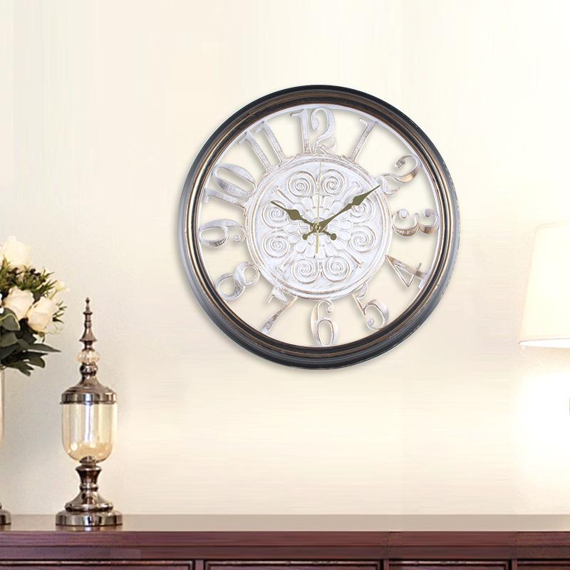 Home Wall Clock Plastic Creative Wall Clock Wall Decoration Wall Clock Retro Living Room Wall Clock