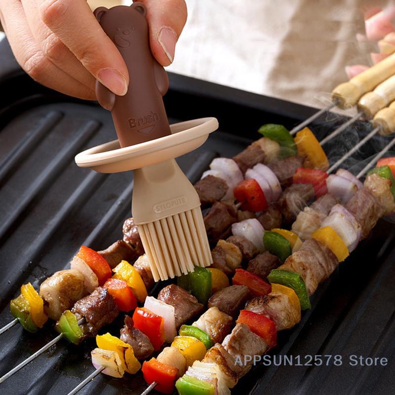 Bear Silicone Oil Brush Household Barbecue Oil Brush Oil Bottle Food-Grade Silicone Oil Brush Seasoning Bottle