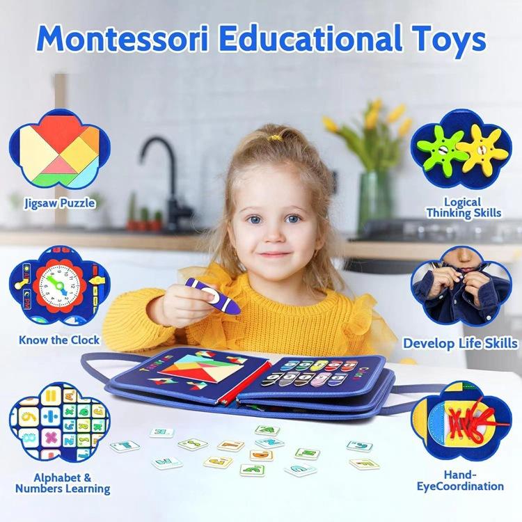 Montessori Early Education Educational Story Felt Learning Board Toy