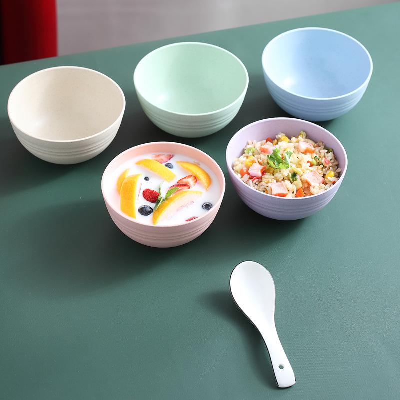 12cm Japanese Rice Bowl Soup Noodle Creative Fruit Salad Wheat Flavor Family Children Daily Use Small Bowl 2pcs Set