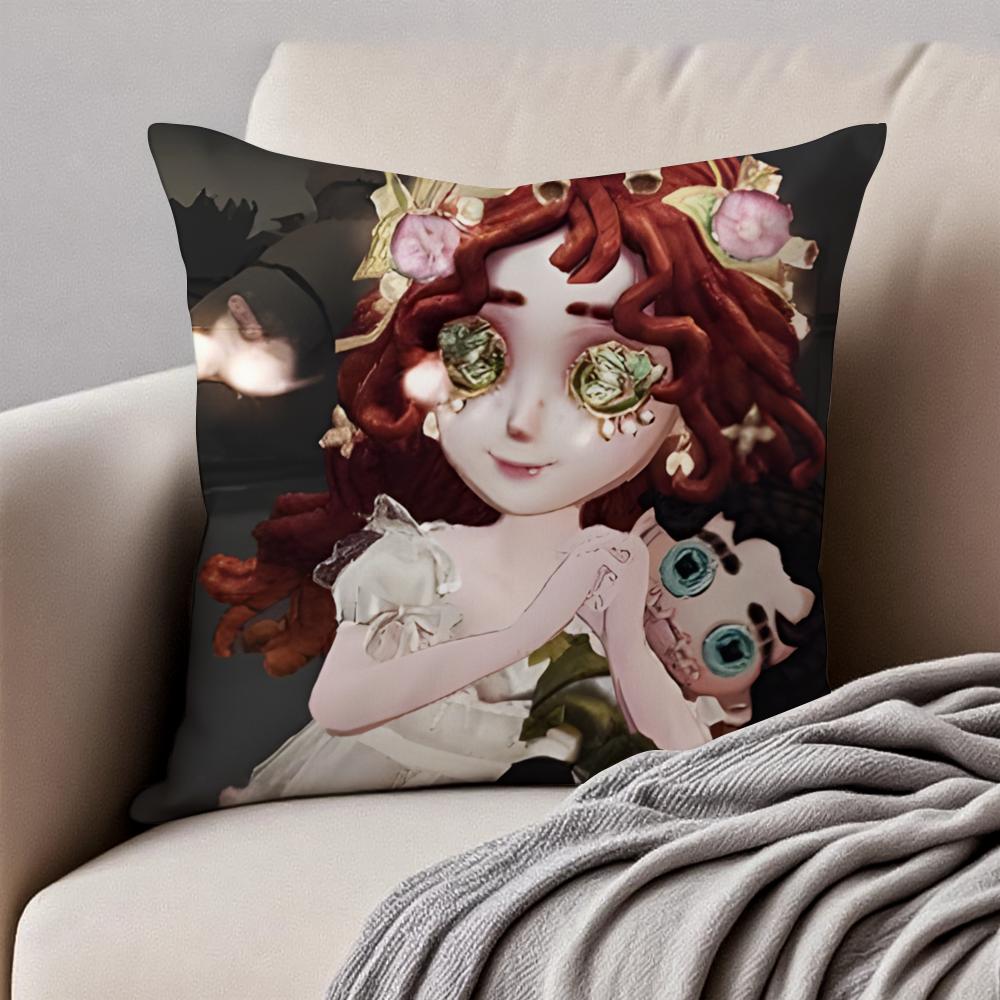 I-Identity V Memory Little Girl A-Alice Deross Cushion Cover Pillowcase Anti-Dustmite Invisible Zipper Short Plush Sofa Cushion