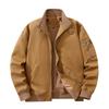 Men's Plus Velvet Thick Flight Jacket - Autumn/Winter Casual Solid Color Sports Coat