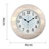 45CM Retro Muslim Clock Living Room Decoration Diamond Hot Stamping Silver Simple Wall Clock Light Luxury Personalized Clock