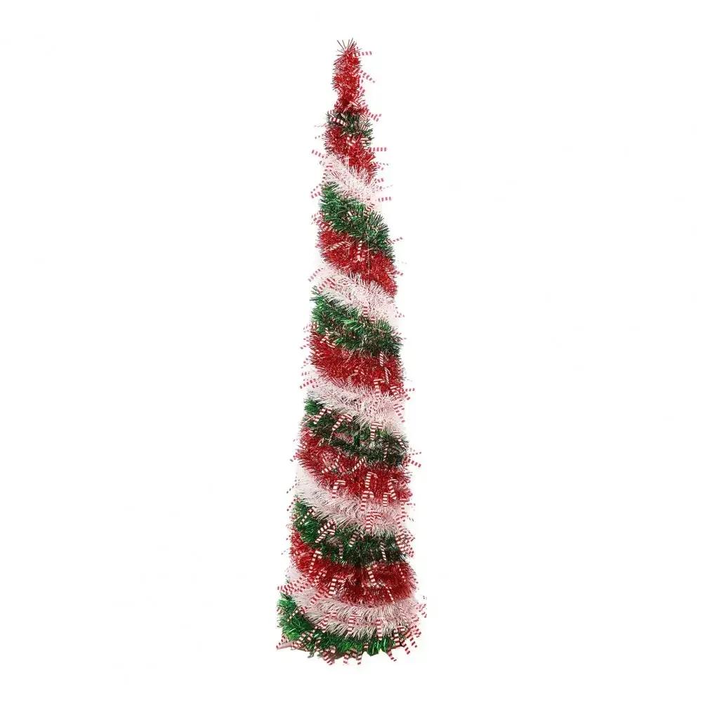 

150cm Pencil Christmas Tree Sequin Collapsible Skinny Christmas Tree Pencil Tinsel Xmas Tree For Small Spaces Home Office Shops червоний