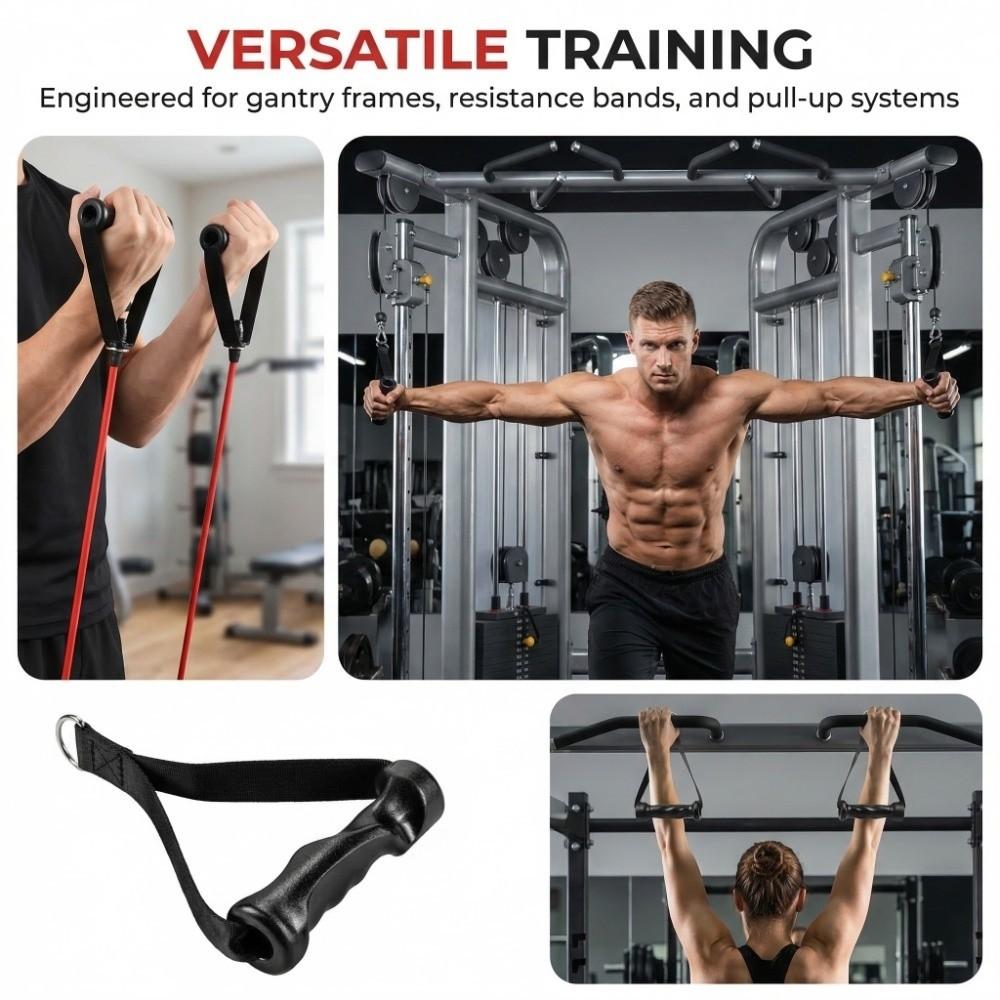 1Pair Heavy Duty Gym Handle Non-Slip Pulley Handle Cable Machine Handle Pulley Cable Machine