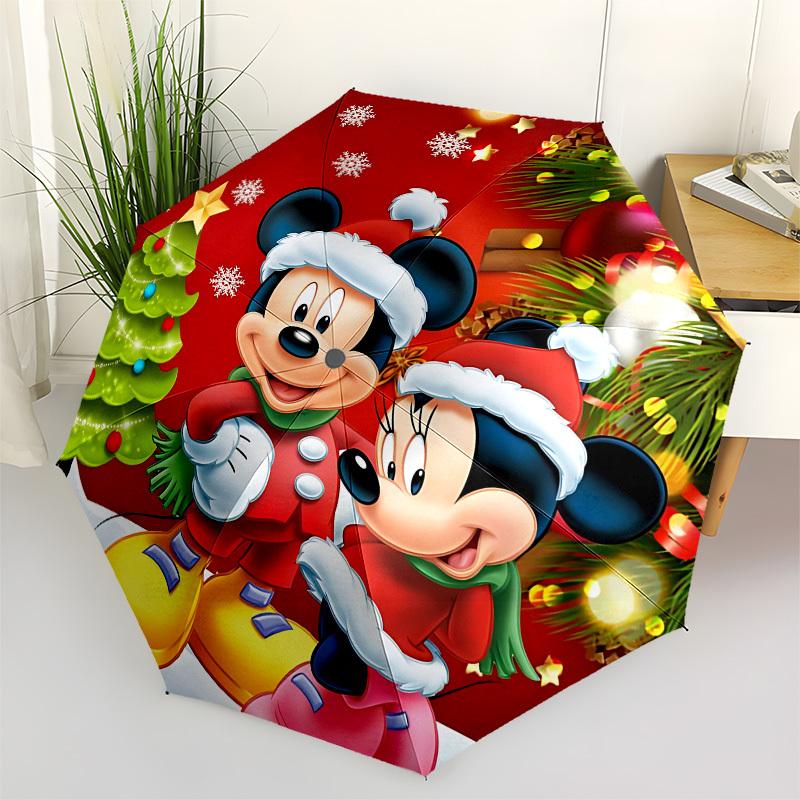 

Christmas, Mickey Themed Automatic Opening and Closing Umbrella, Brightly Colored 8-rib Portable Umbrella, Suitable for Men and Women, A Per