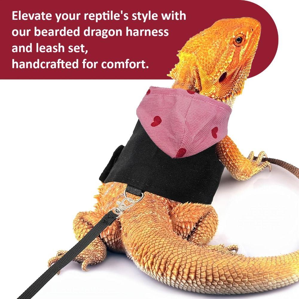 Canvas Bearded Dragon Lizard Hoodie Lizard Harness Vest  Suitable for  Squirrel