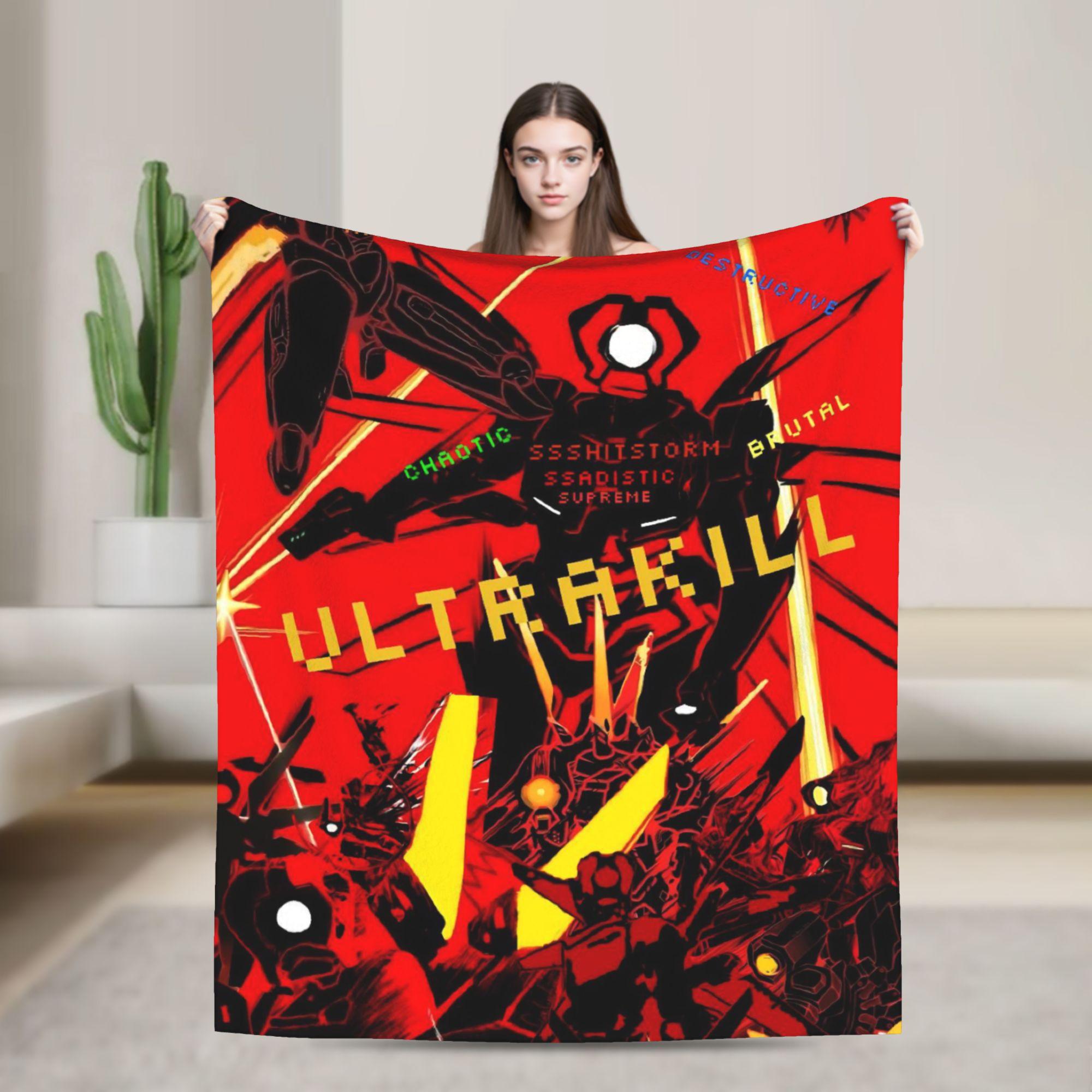 Ultrakill Gabriel game Soft Warm Blanket  Decorative Plush Throw Blanket Print Couch Bed Flannel Bedspread Sofa Bed Cover 30x40in