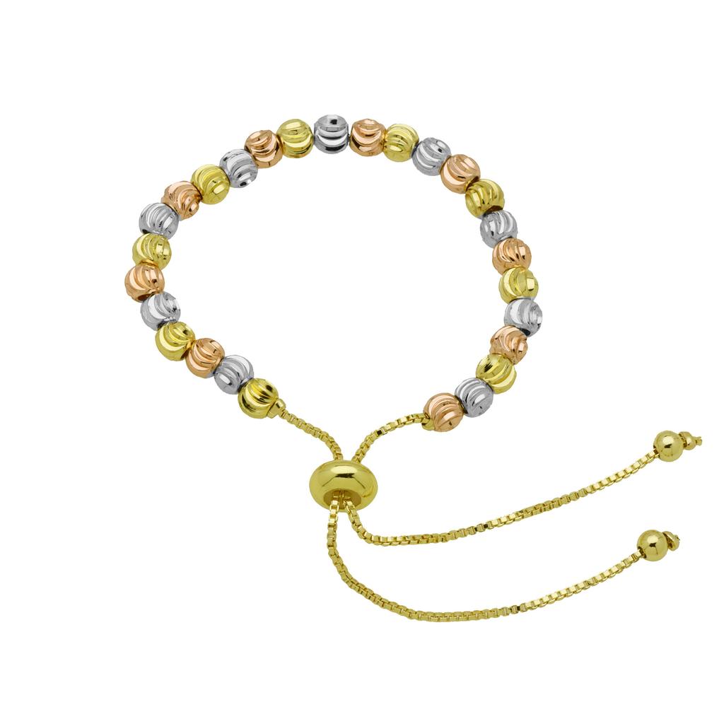 Trójkolorowy Mieszany i Dopasowany Okrągły Koralik Klips Perłowa Bransoletka Biżuteria Osobowościowa Damska