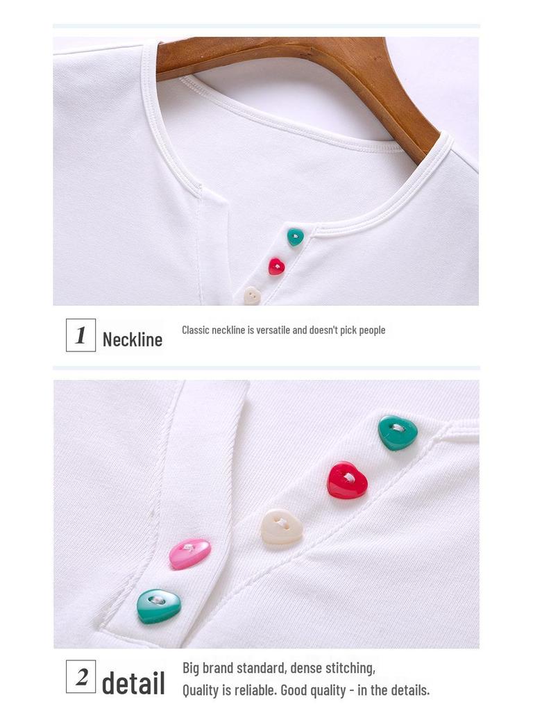 Korean Style Slim Fit Women's V-neck Short Sleeve T-shirt - Solid Color Fashion Top