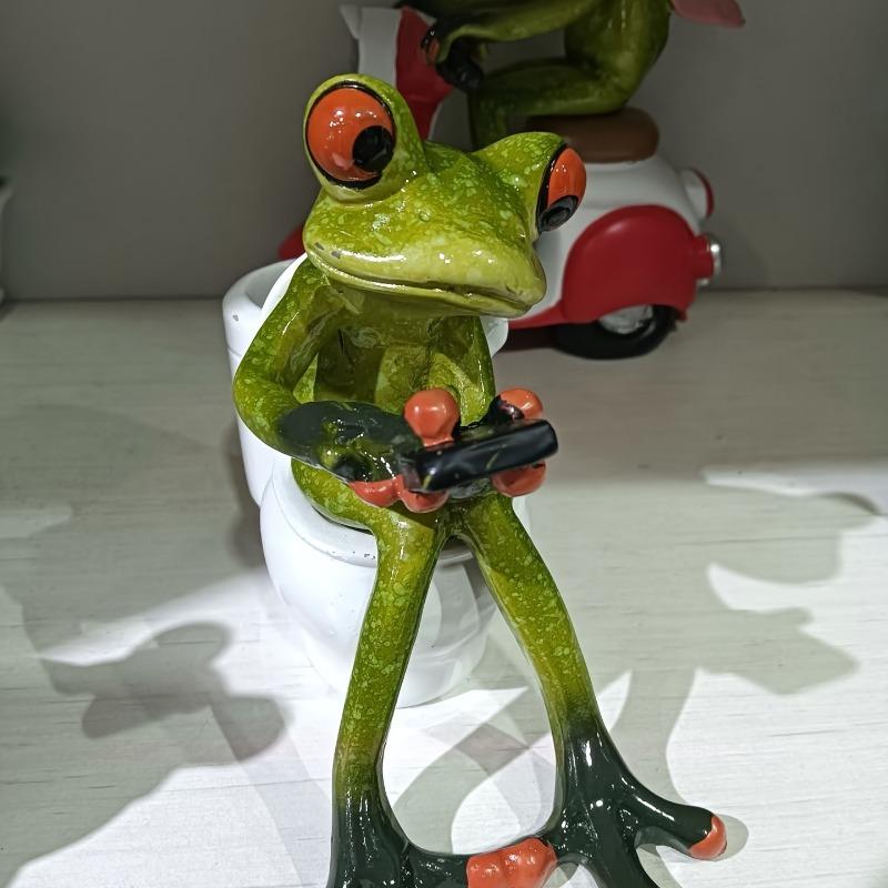 1 Stück Weihnachten Halloween Täglich Fantasy Frosch Toiletten Stifthalter Zahnstocher Wattestäbchen Harz Schreibtisch-Organizer mit Smartphone- und Wattestäbchenhalter