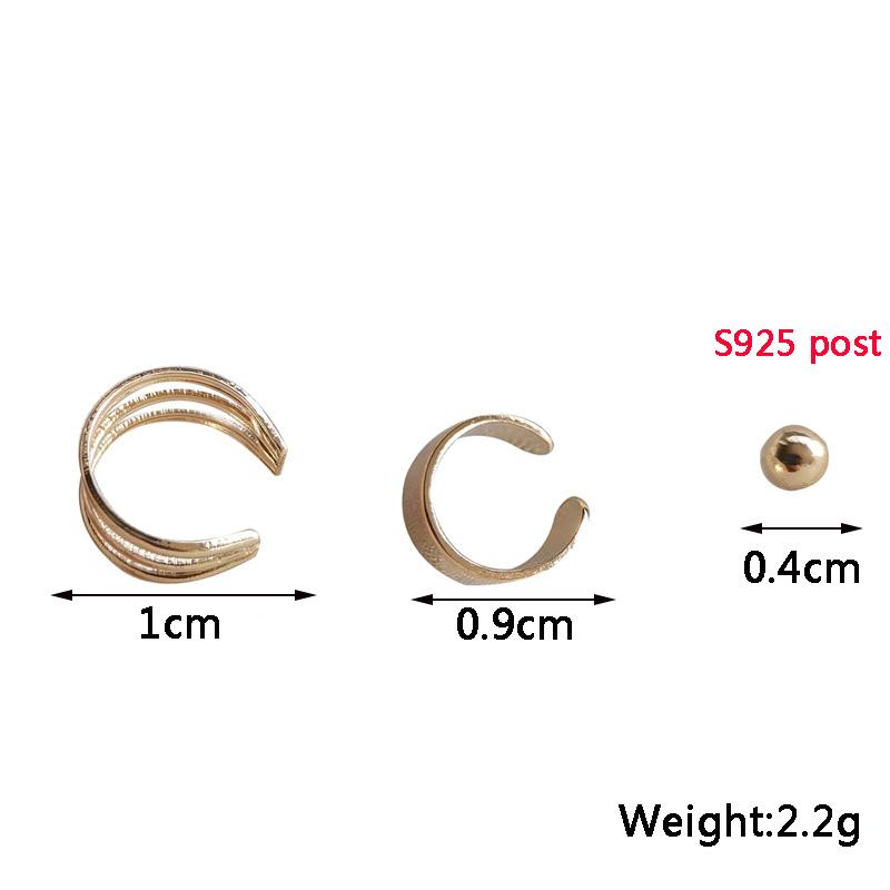 3 pcs/lot Clip Earrings with Piercied Black Silver Women's Ear Cuff Cool Stuff for Girls Punk Hiphop Ear Decoration
