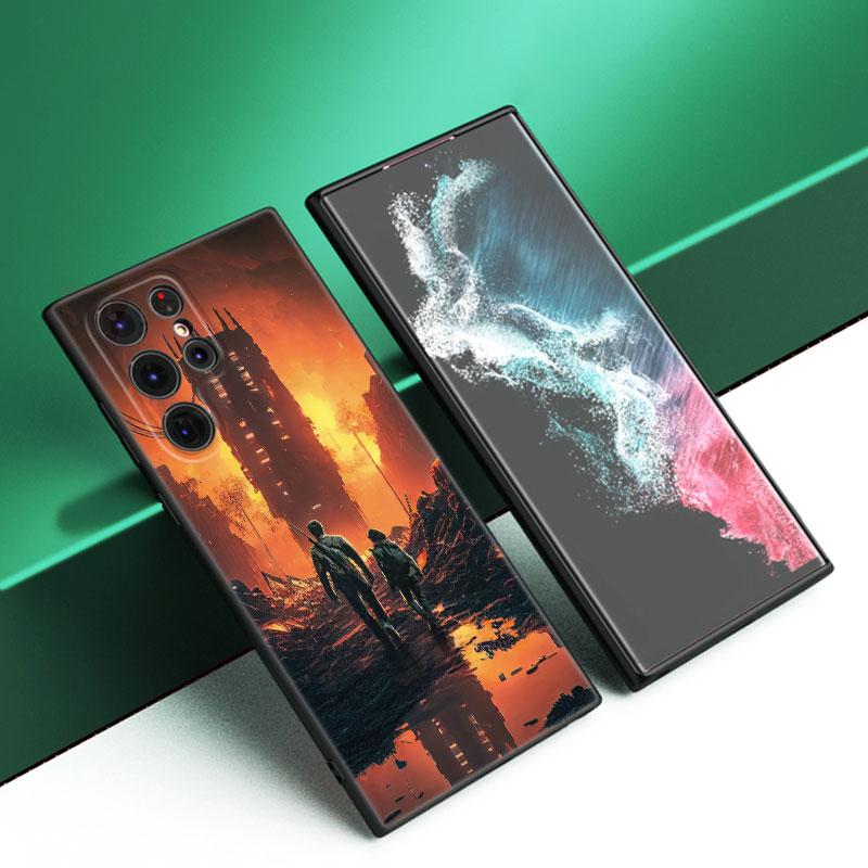 The Last Of Us Black Silicone Phone Case For Samsung Galaxy S23 S21 S20 FE S24 S22 Ultra S10E S10 S9 S8 Plus