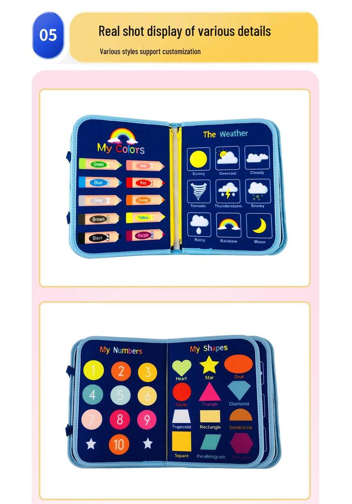 Grenzüberschreitendes Montessori Baby- & Kinder-Beschäftigungsfilzbuch - Frühe Bildung & DIY-Lernen