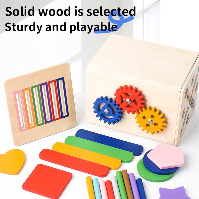 Montessori Children's Early Education Cognitive Teaching Aids Matching Sensory Coin Stick Wooden Building Block Educational Toys