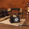 Retro Artificial Telephone Model Resin Telephone Metal Ornament  Office Desk Decor