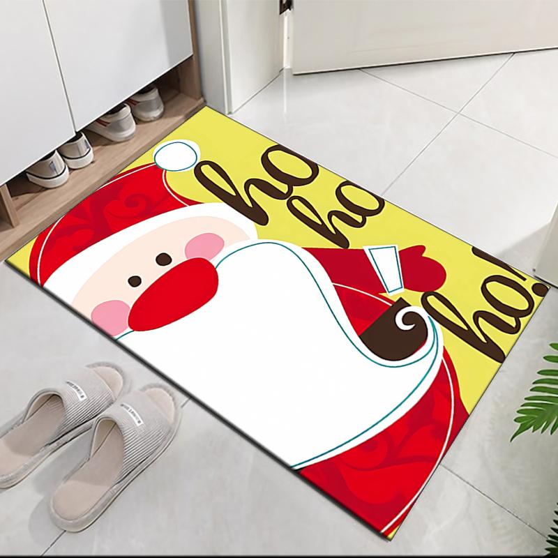Christmas Santa Claus Printed Carpet, for Office Chair Living Room Bedroom Kitchen Room Decor Gifts.