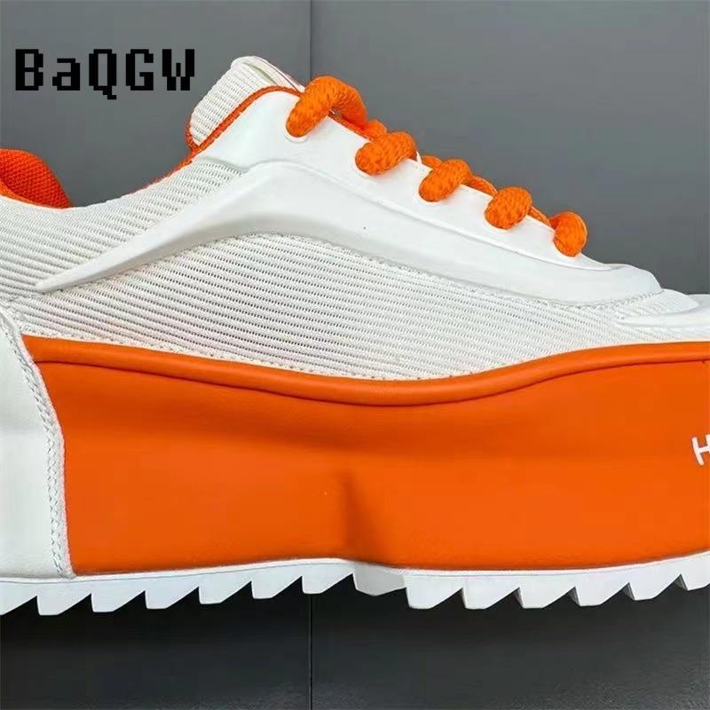 Fashion Casual Color Block Mesh Breathable Increased Internal Platform Designer Chunky Sneakers for Men Women Fashion Running Men Shoes