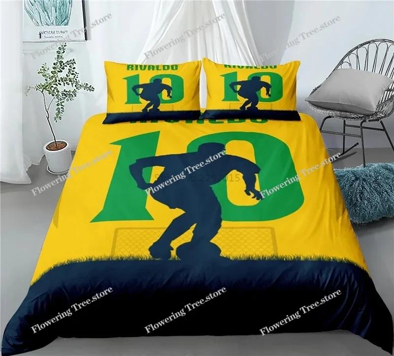 Famous Football Player 3d Bedding Set Football Printed Duvet Cover Set with Pillowcase EuropeAustraliaUSA Twin Queen King Size