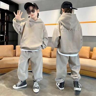 Erkek İlkbahar/Sonbahar Şık Set: Kapüşonlu Günlük Sweatshirt + Eşofman Altı İki Parça Spor Takım
