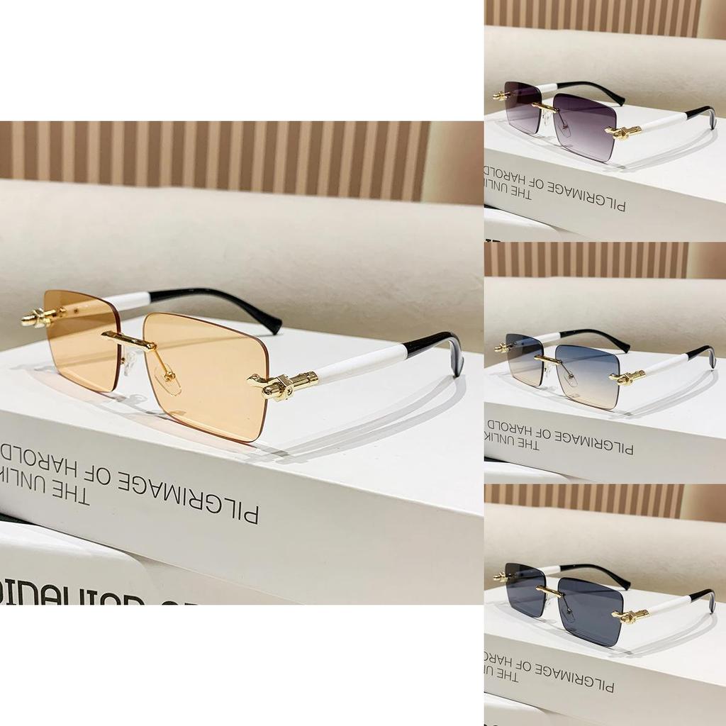 Frameless Square Sunglasses For Men And Women With Polarized Uv400 Protection For Fashion Street Wear