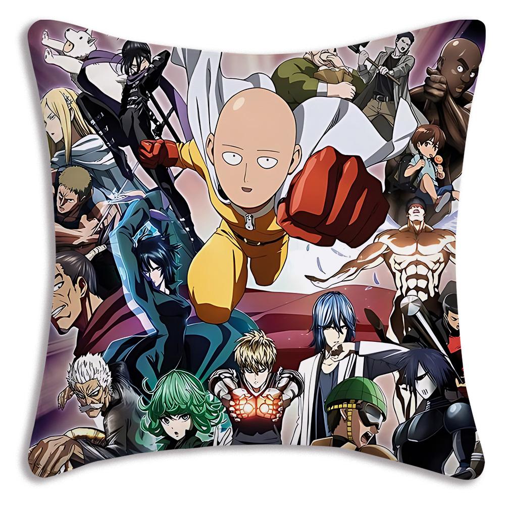 

Anime For One P-Punch Mans Pillow Covers Cartoon Sofa Decorative Home Double-sided Printing Short Plush Cute Cushion Cover 30cmx30cm