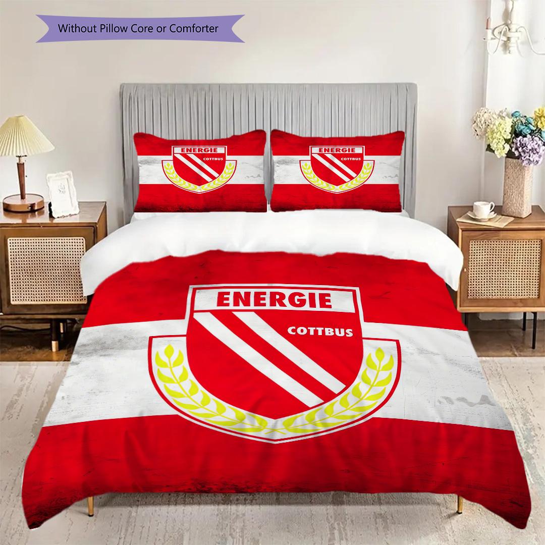 

Energie Cottbus Pattern Bedding Quilt Set Quilt Cover Pillowcase Home Decoration Birthday Gift (1 * duvet cover + 2 * pillowcase, without core) 260x240cm