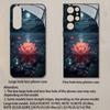Lake Mountain Lotus Reflection Pattern 2D Phone Case for Samsung S26 S25 S24 S23 S22 S21 S20 Tempered Glass Protective Cover
