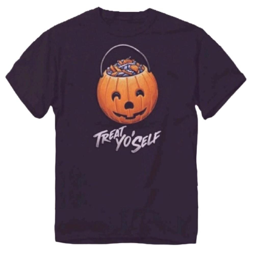 Treat Yo’ Self Halloween Pumpkin Short Sleeve T-Shirt NEW Fast Free Ship Unisex T-Shirt S