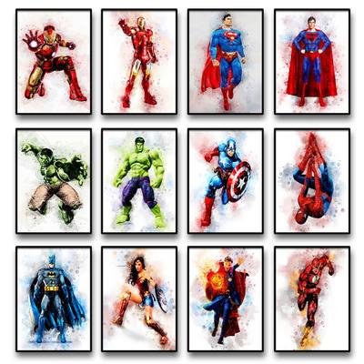 Disney Marvel Poster Avengers Canvas Painting Captain America Spiderman Iron Man Super Hero Wall Art Children's Room Decor Gifts