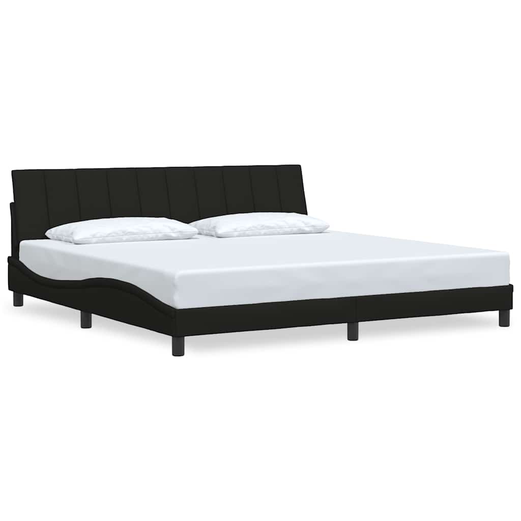 Bed Frame without Mattress  Hanko  Black 200x200 cm Fabric