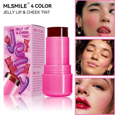 Jelly Blush Stick de larga duración, maquillaje natural desnudo, colorete en crema, barra de contorno ligera, resistente al agua, mate, colorete en barra multifuncional para ojos y mejillas