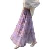 Fairy Embroidered Mesh High-Waist Fluffy Midi Skirt