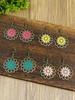 Vintage Bohemian Style Colorful Sunflower Alloy Dropping Oil Pendant Earrings Pendant Ornaments Women's Daily Versatile