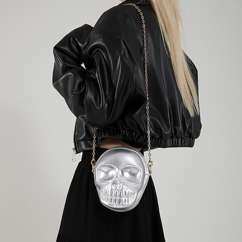 Y2K Casual Shoulder Bag Halloween Funny Lovely Devil Ghost Bag Ladies Bags Leather Zip Purse PU Handbags Women Crossbody Bags CLE