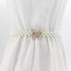 Korean Version of Women's Rhinestone Pearl Waist Chain Fashion Dress Decorative Elastic Waist Belt Women's Sweet Flower Elastic Waist Seal