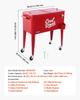 75.71 L Rolling Ice Chest, Holds Up To 50 Bottles / 110 Cans, Portable Patio Party Bar Drink Cooler Cart with 4 Swivel Casters (2 with Brakes),