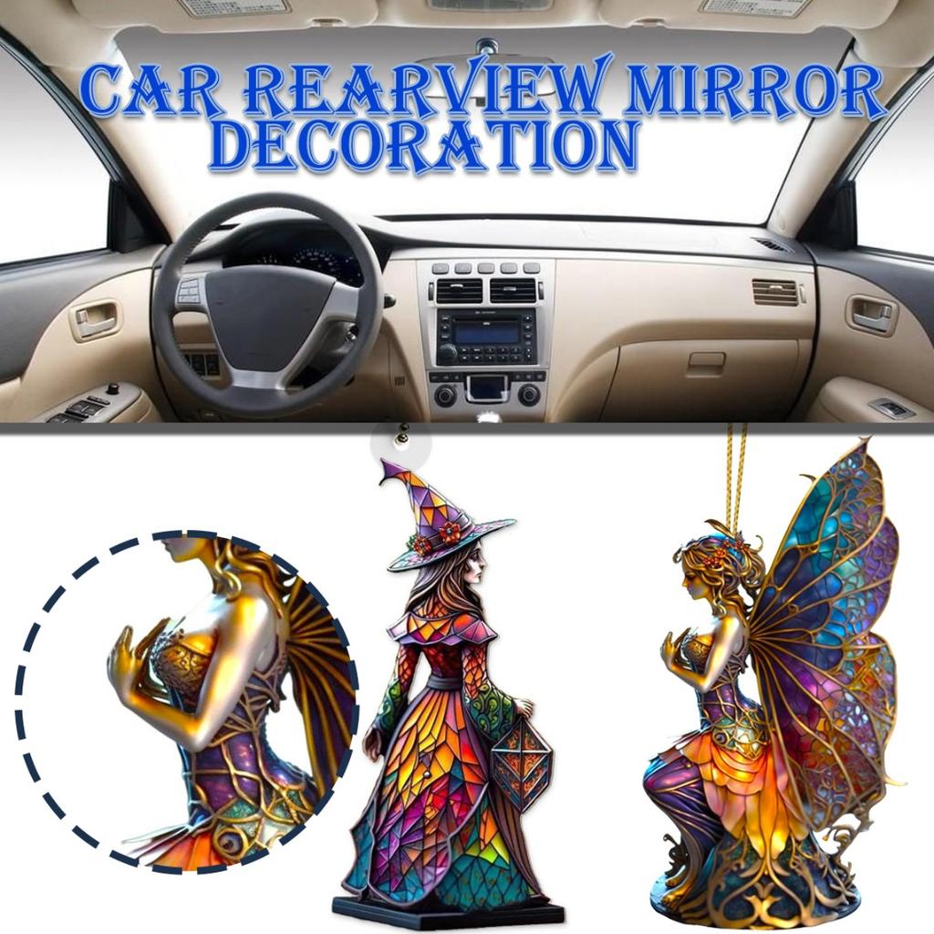 PDTO Witch Acrylic Pendant Witchy Car Hangings Ornament Halloween