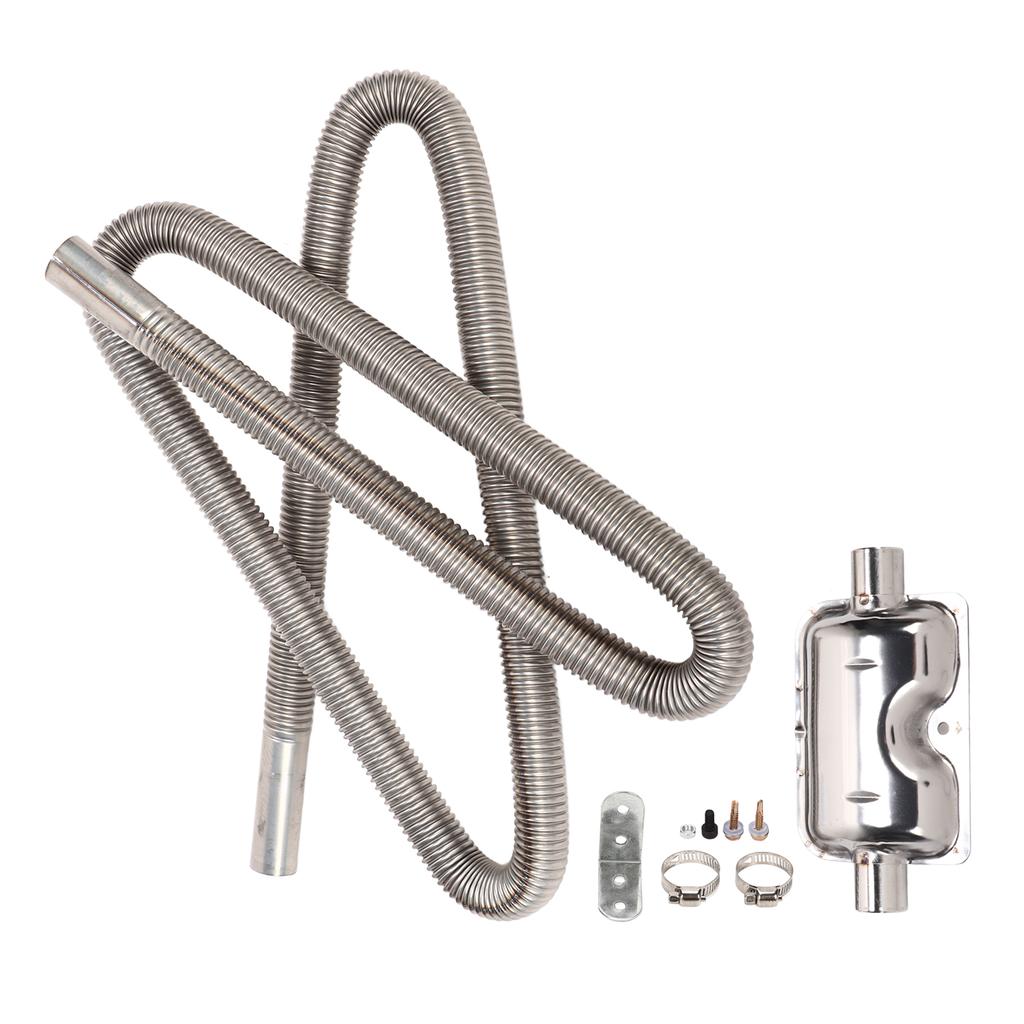 Parkeringsluftvarmer eksosrør med lyddemper Rustfritt stål Drivstofftank Diesel Gassventilslange 2,5 cm