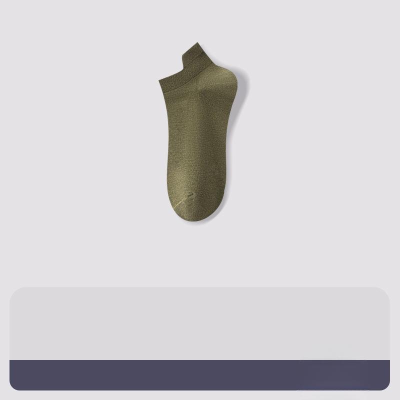 Men's Summer Thin Pure Color All Lift Ear Deodorant Sweat Absorption Breathable Heel Socks