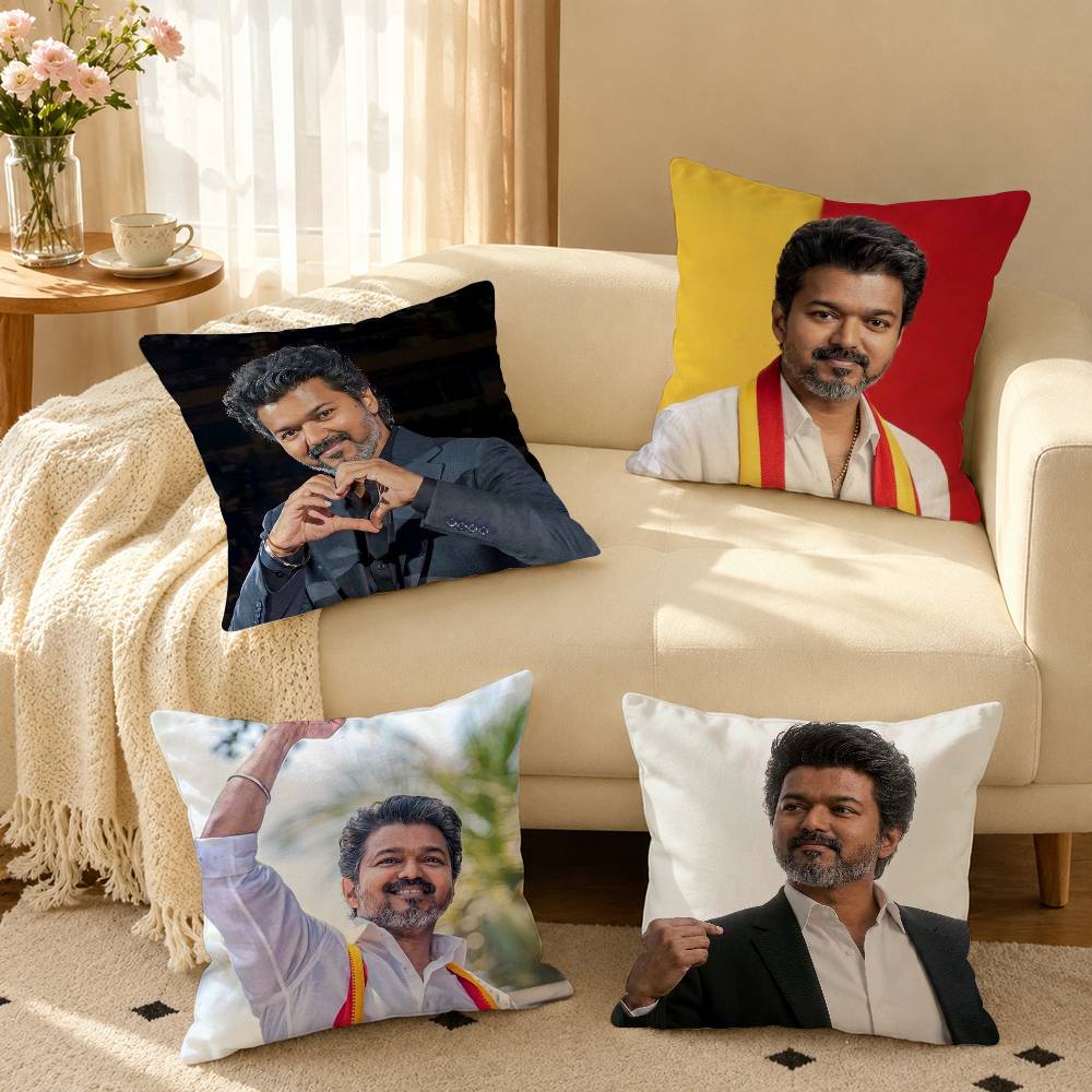 T-Thalapathy V-Vijay India Square Double-Sided printed Pillow Case Bedroom Bedside Pillow Sofa Cushion Cover