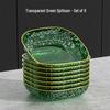 KANGMO Emerald Green Gold Rim Bone Dishes (8-Pack)