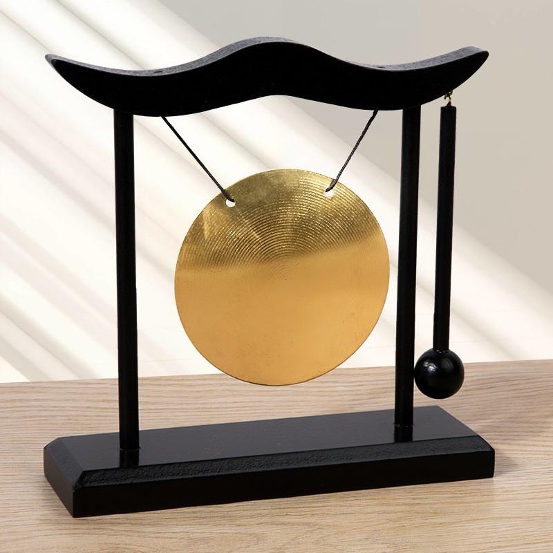 Retro Entspannung Schreibtisch Gong Glück Kreativ Kupferglocke Hohe Lautstärke Holzrahmen Feng Shui Metallbecken Einweihung