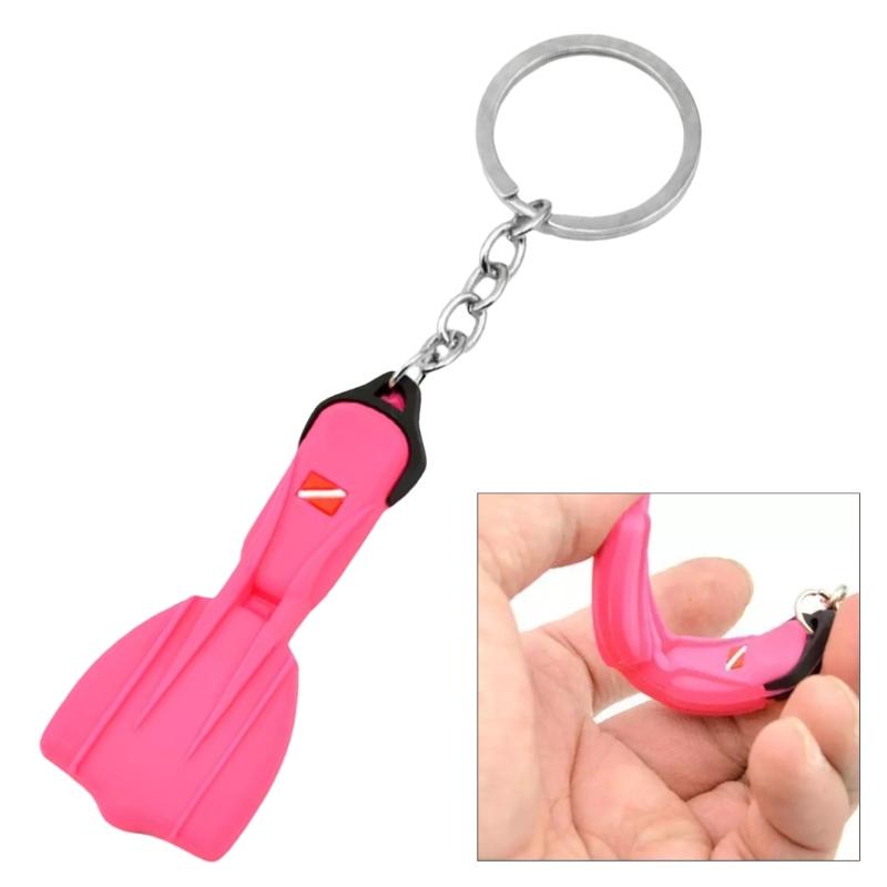 Porte-clés Palmes de Plongée en Silicone Porte-clés Palmes de Plongée Polyvalent Accessoire Suspendu pour Clés et Sacs à Dos